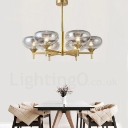 Designer Touch Decorative Modern Contemporary 6 Light Aluminum Alloy Chandelier with Glass Shade