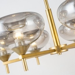 Designer Touch Decorative Modern Contemporary 6 Light Aluminum Alloy Chandelier with Glass Shade