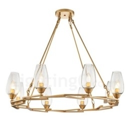 Designer Touch Decorative Modern Contemporary 8 Light Steel Pendant Light with Glass Shade