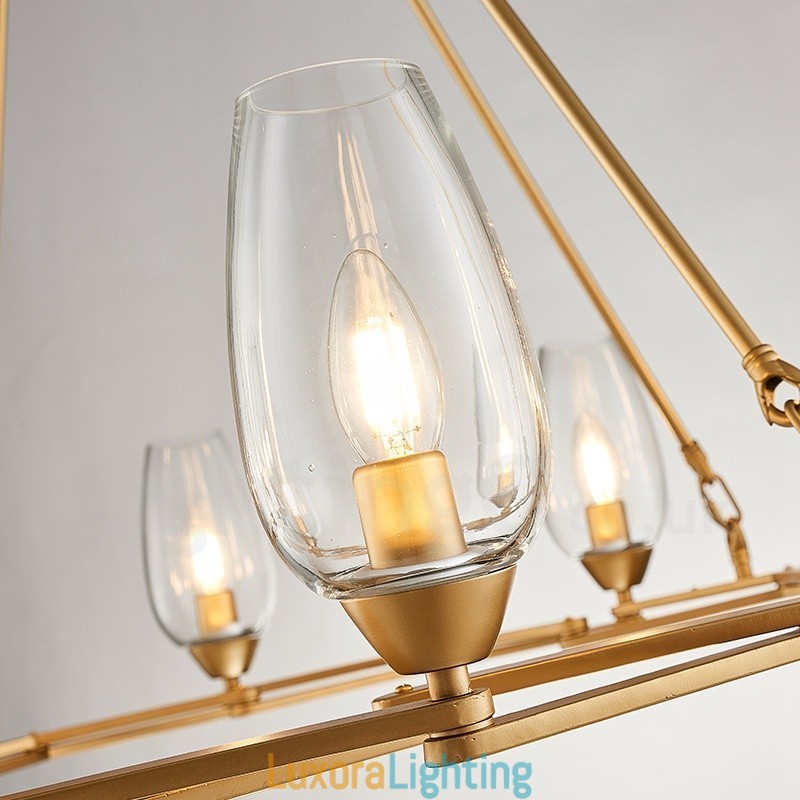 Designer Touch Decorative Modern Contemporary 6 Light Steel Pendant Light with Glass Shade