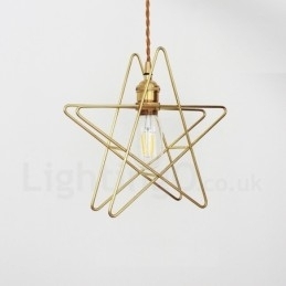 Designer Touch Decorative Modern Contemporary 1 Light Brass Pendant Light with Shade