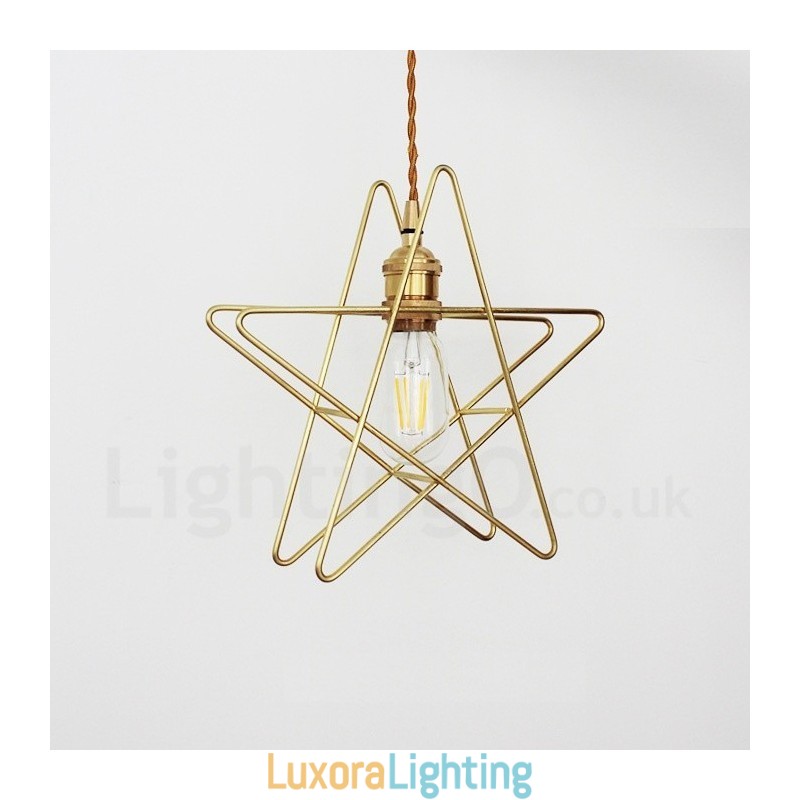 Designer Touch Decorative Modern Contemporary 1 Light Brass Pendant Light with Shade