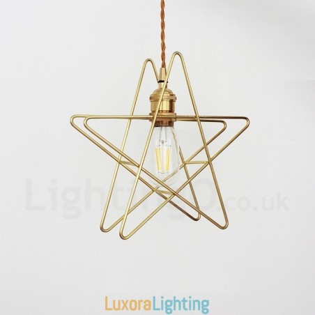 Designer Touch Decorative Modern Contemporary 1 Light Brass Pendant Light with Shade