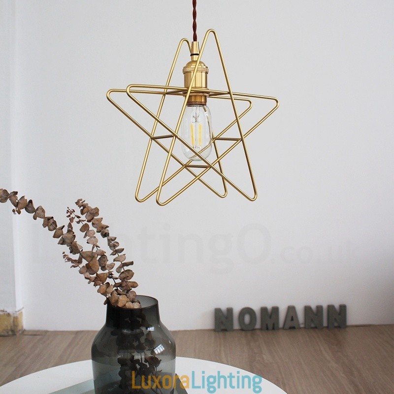 Designer Touch Decorative Modern Contemporary 1 Light Brass Pendant Light with Shade