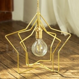 Designer Touch Decorative Modern Contemporary 1 Light Brass Pendant Light with Shade