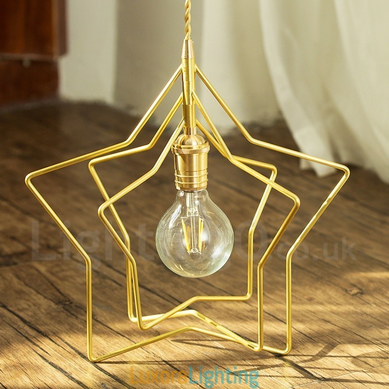Designer Touch Decorative Modern Contemporary 1 Light Brass Pendant Light with Shade