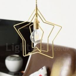 Designer Touch Decorative Modern Contemporary 1 Light Brass Pendant Light with Shade