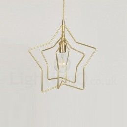 Designer Touch Decorative Modern Contemporary 1 Light Brass Pendant Light with Shade