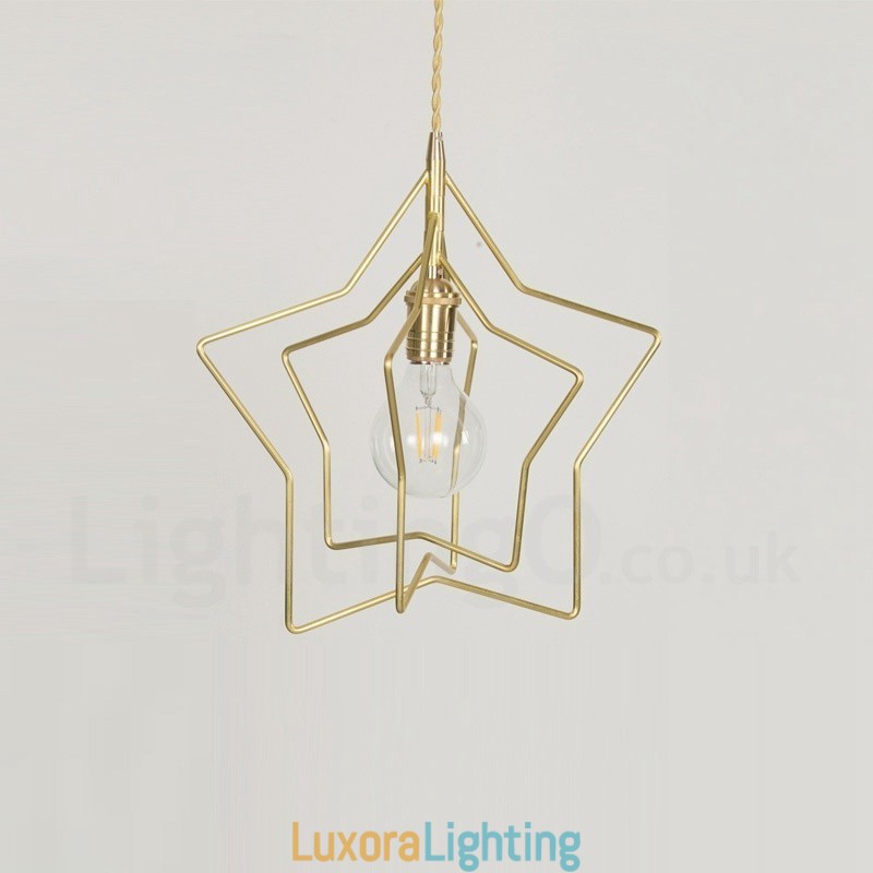 Designer Touch Decorative Modern Contemporary 1 Light Brass Pendant Light with Shade