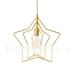 Designer Touch Decorative Modern Contemporary 1 Light Brass Pendant Light with Shade