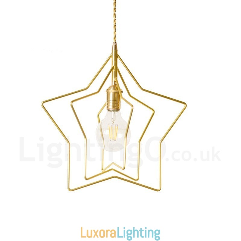 Designer Touch Decorative Modern Contemporary 1 Light Brass Pendant Light with Shade