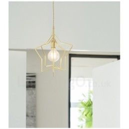 Designer Touch Decorative Modern Contemporary 1 Light Brass Pendant Light with Shade