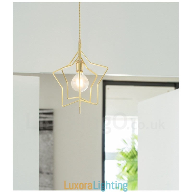 Designer Touch Decorative Modern Contemporary 1 Light Brass Pendant Light with Shade