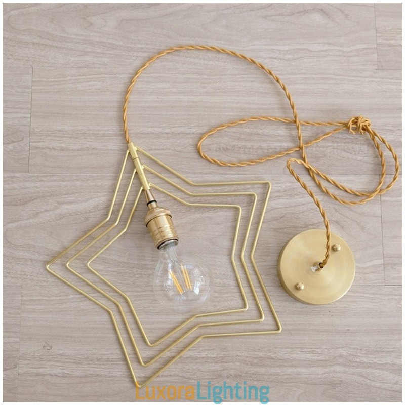 Designer Touch Decorative Modern Contemporary 1 Light Brass Pendant Light with Shade