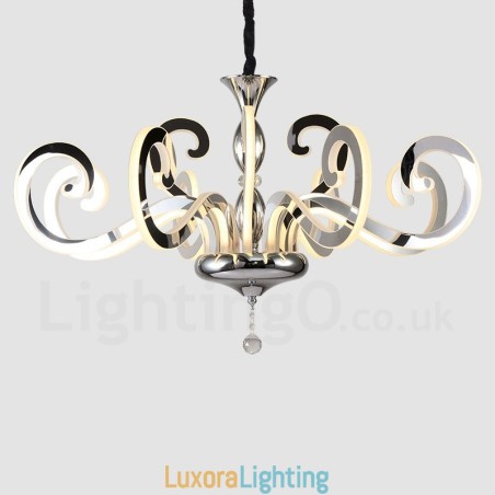 Designer Touch Decorative Modern Contemporary 12 Light Steel Chandelier with Acrylic Shade