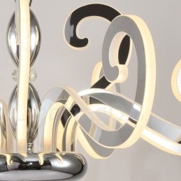 Designer Touch Decorative Modern Contemporary 12 Light Steel Chandelier with Acrylic Shade