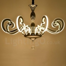 Designer Touch Decorative Modern Contemporary 12 Light Steel Chandelier with Acrylic Shade