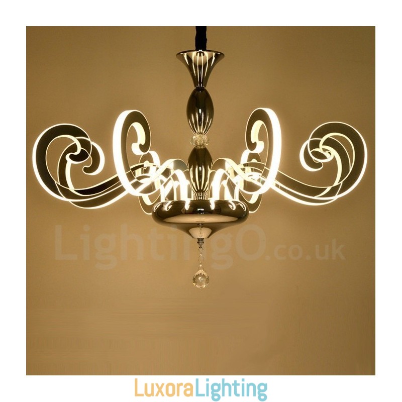 Designer Touch Decorative Modern Contemporary 12 Light Steel Chandelier with Acrylic Shade