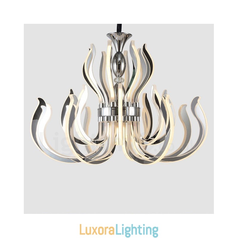 Designer Touch Decorative Modern Contemporary 24 Light Acrylic Chandelier with Acrylic Shade