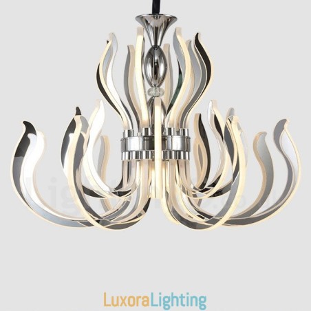Designer Touch Decorative Modern Contemporary 24 Light Acrylic Chandelier with Acrylic Shade