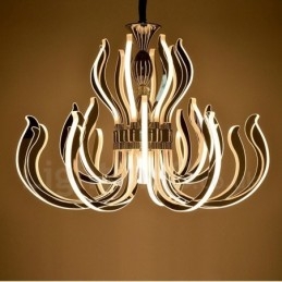 Designer Touch Decorative Modern Contemporary 24 Light Acrylic Chandelier with Acrylic Shade