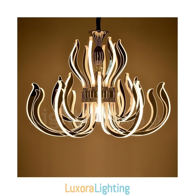 Designer Touch Decorative Modern Contemporary 24 Light Acrylic Chandelier with Acrylic Shade