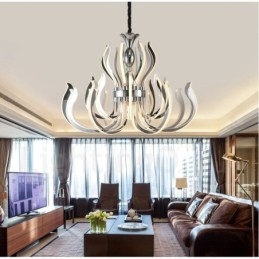 Designer Touch Decorative Modern Contemporary 24 Light Acrylic Chandelier with Acrylic Shade