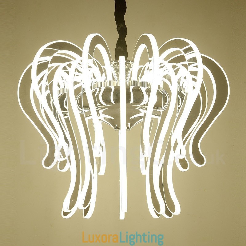 Designer Touch Decorative Modern Contemporary 20 Light Steel Chandelier with Acrylic Shade