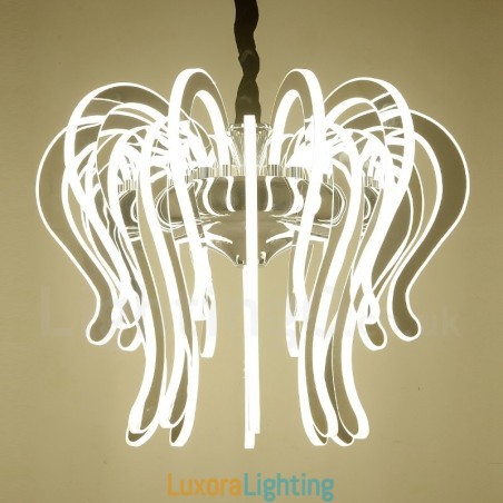 Designer Touch Decorative Modern Contemporary 20 Light Steel Chandelier with Acrylic Shade