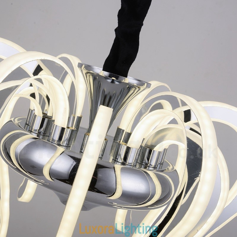 Designer Touch Decorative Modern Contemporary 20 Light Steel Chandelier with Acrylic Shade