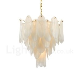 Designer Touch Decorative Modern Contemporary 6 Light Steel Pendant Light with Glass Shade