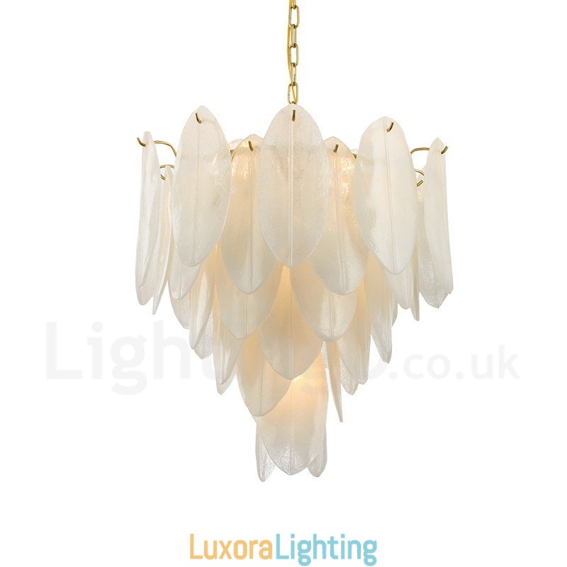 Designer Touch Decorative Modern Contemporary 6 Light Steel Pendant Light with Glass Shade