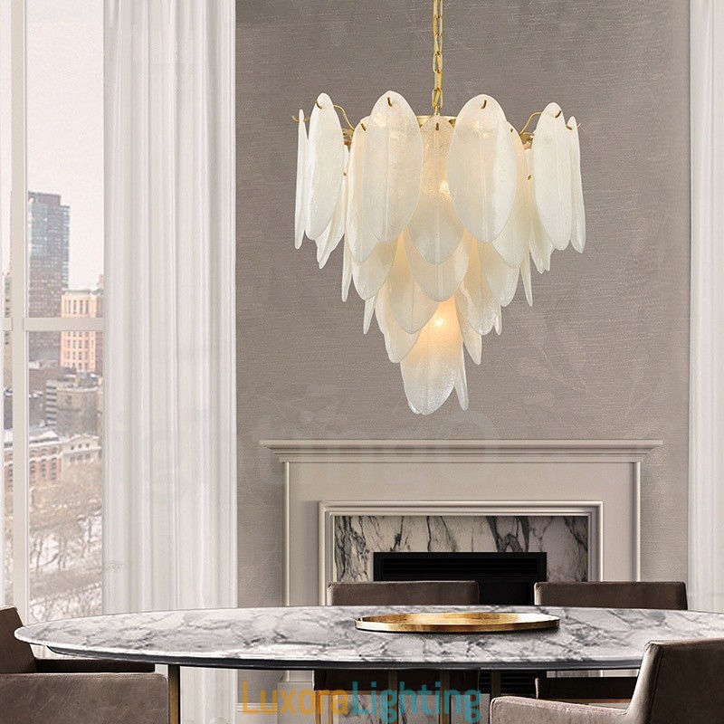 Designer Touch Decorative Modern Contemporary 6 Light Steel Pendant Light with Glass Shade