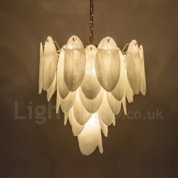 Designer Touch Decorative Modern Contemporary 6 Light Steel Pendant Light with Glass Shade