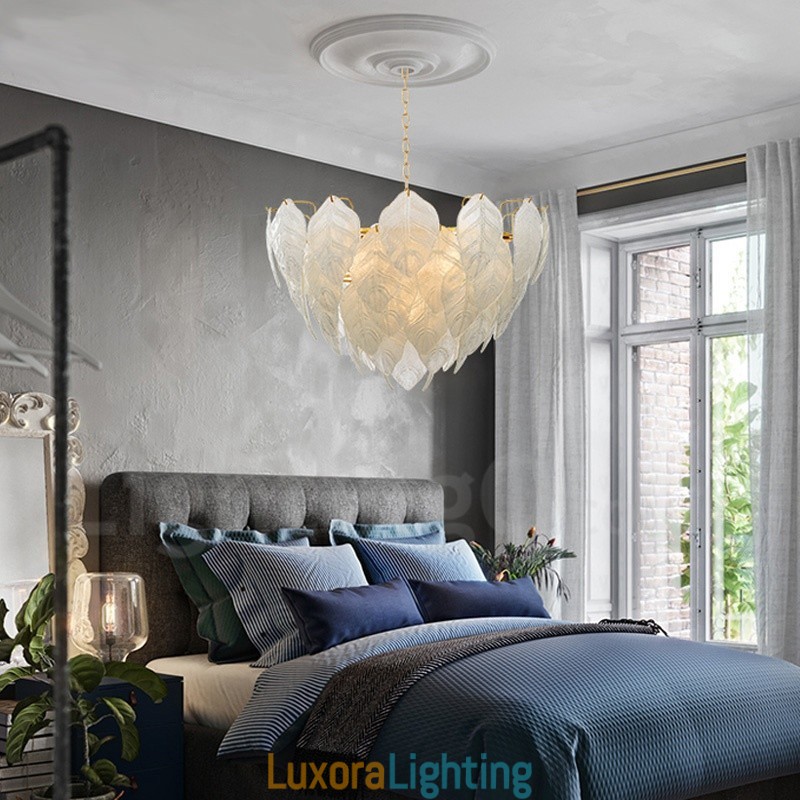 Designer Touch Decorative Modern Contemporary 4 Light Steel Pendant Light with Glass Shade