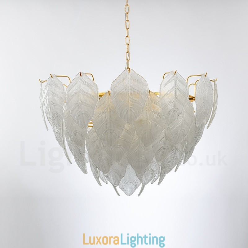 Designer Touch Decorative Modern Contemporary 4 Light Steel Pendant Light with Glass Shade