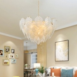 Designer Touch Decorative Modern Contemporary 4 Light Steel Pendant Light with Glass Shade