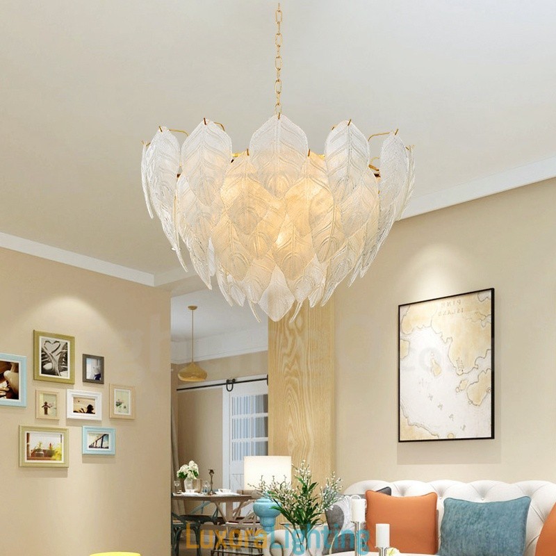 Designer Touch Decorative Modern Contemporary 4 Light Steel Pendant Light with Glass Shade