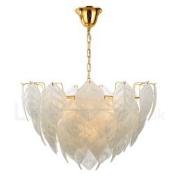 Designer Touch Decorative Modern Contemporary 4 Light Steel Pendant Light with Glass Shade
