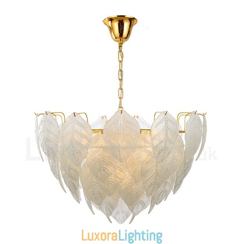 Designer Touch Decorative Modern Contemporary 4 Light Steel Pendant Light with Glass Shade