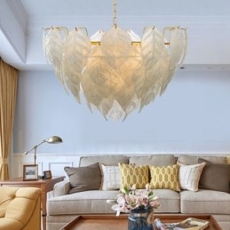 Designer Touch Decorative Modern Contemporary 4 Light Steel Pendant Light with Glass Shade