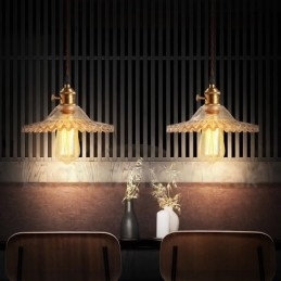 Designer Touch Decorative Rustic Lodge Retro 1 Light Steel Pendant Light with Glass Shade