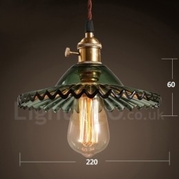 Designer Touch Decorative Rustic Lodge Retro 1 Light Steel Pendant Light with Glass Shade