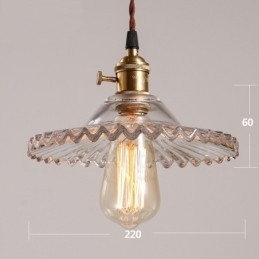 Designer Touch Decorative Rustic Lodge Retro 1 Light Steel Pendant Light with Glass Shade