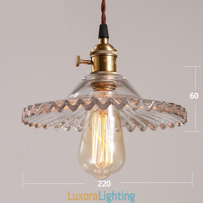 Designer Touch Decorative Rustic Lodge Retro 1 Light Steel Pendant Light with Glass Shade