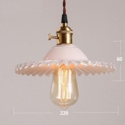 Designer Touch Decorative Rustic Lodge Retro 1 Light Steel Pendant Light with Glass Shade