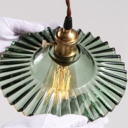 Designer Touch Decorative Rustic Lodge Retro 1 Light Steel Pendant Light with Glass Shade