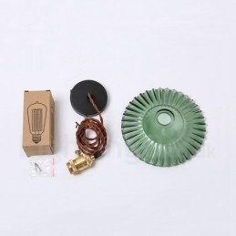 Designer Touch Decorative Rustic Lodge Retro 1 Light Steel Pendant Light with Glass Shade