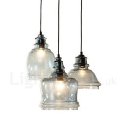 Designer Touch Decorative Modern Contemporary 1 Light Steel Pendant Light with Glass Shade