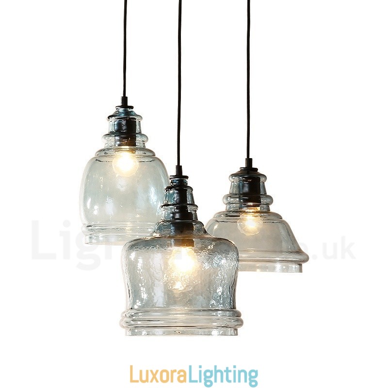 Designer Touch Decorative Modern Contemporary 1 Light Steel Pendant Light with Glass Shade